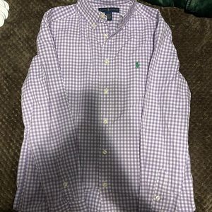 Youth Large Ralph Lauren Plaid Button down